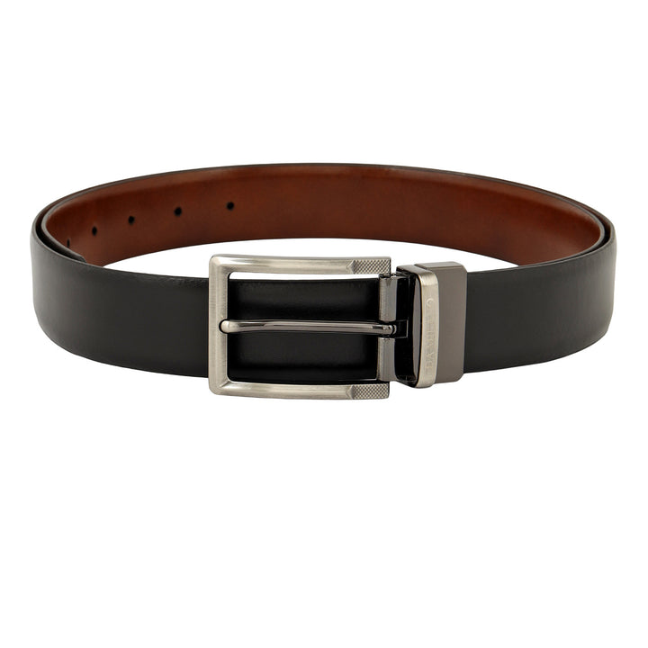 Plain Leather Men's Gift Set - Black & Cognac