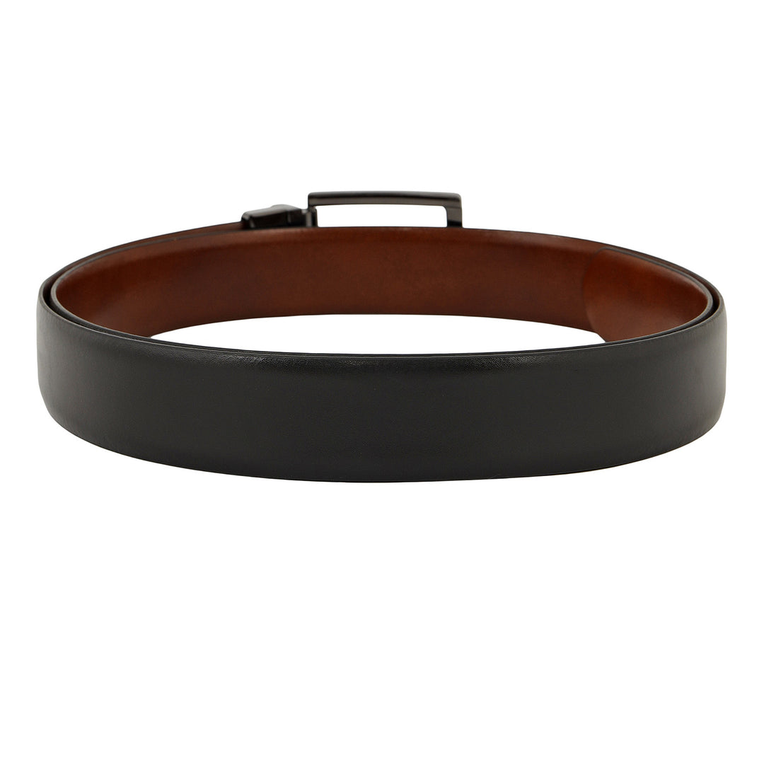 Plain Leather Men's Gift Set - Black & Cognac