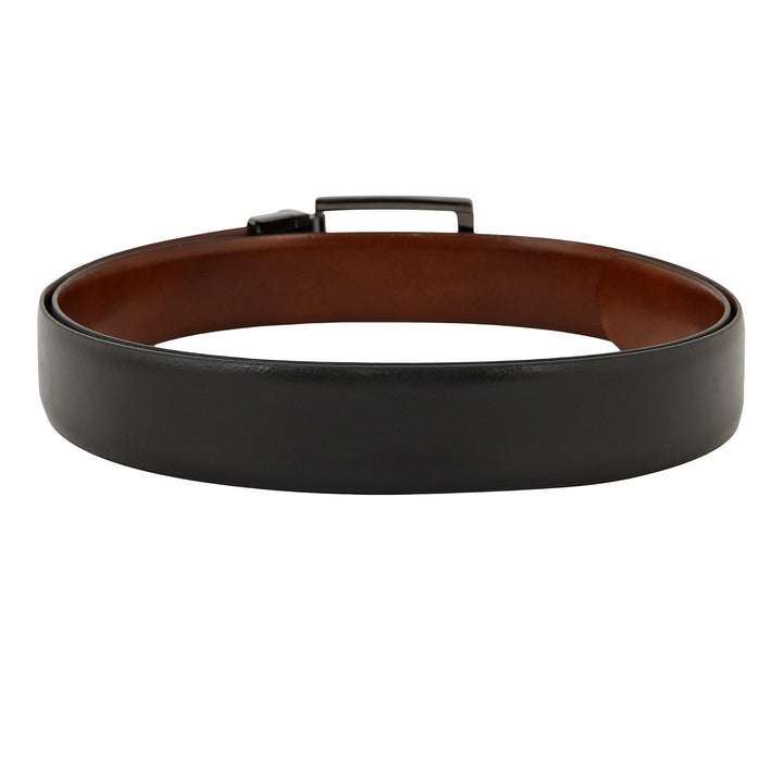 Plain Leather Men's Gift Set - Black & Cognac