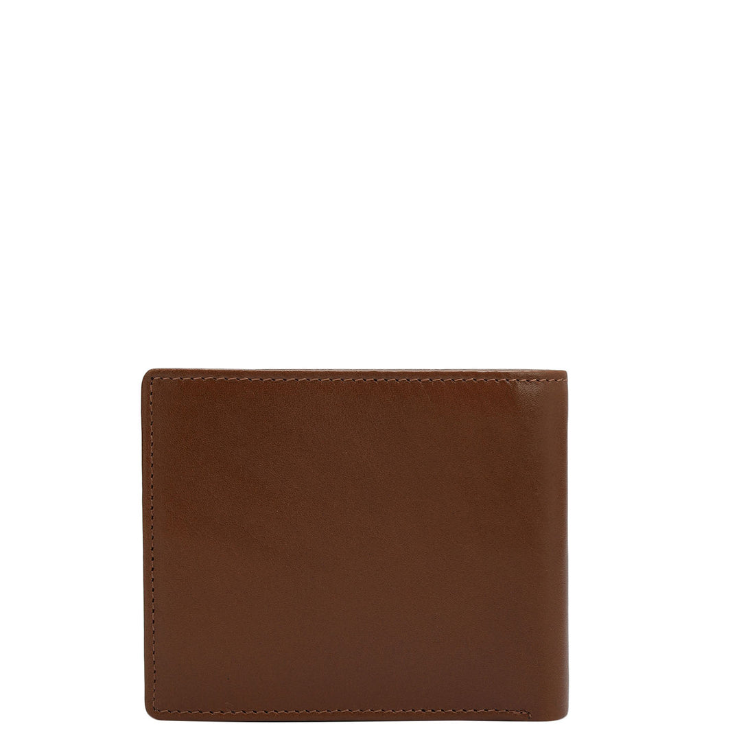 Cognac Plain Leather Mens Wallet & Belt Gift Set