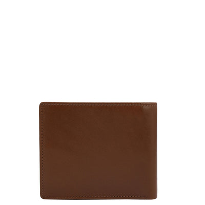 Cognac Plain Leather Mens Wallet & Belt Gift Set