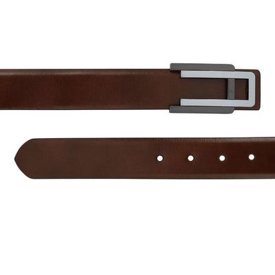 Cognac Plain Leather Mens Wallet & Belt Gift Set