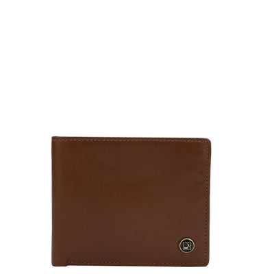 Cognac Plain Leather Mens Wallet & Belt Gift Set