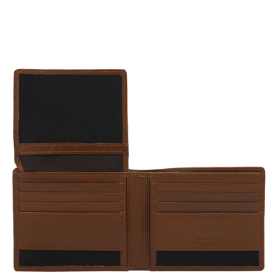 Cognac Plain Leather Mens Wallet & Belt Gift Set