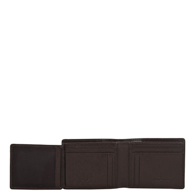 Croco Leather Mens Wallet & Belt Gift Set - Brown