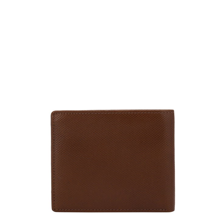 Cognac Fish Plain Leather Mens Wallet & Belt Gift Set