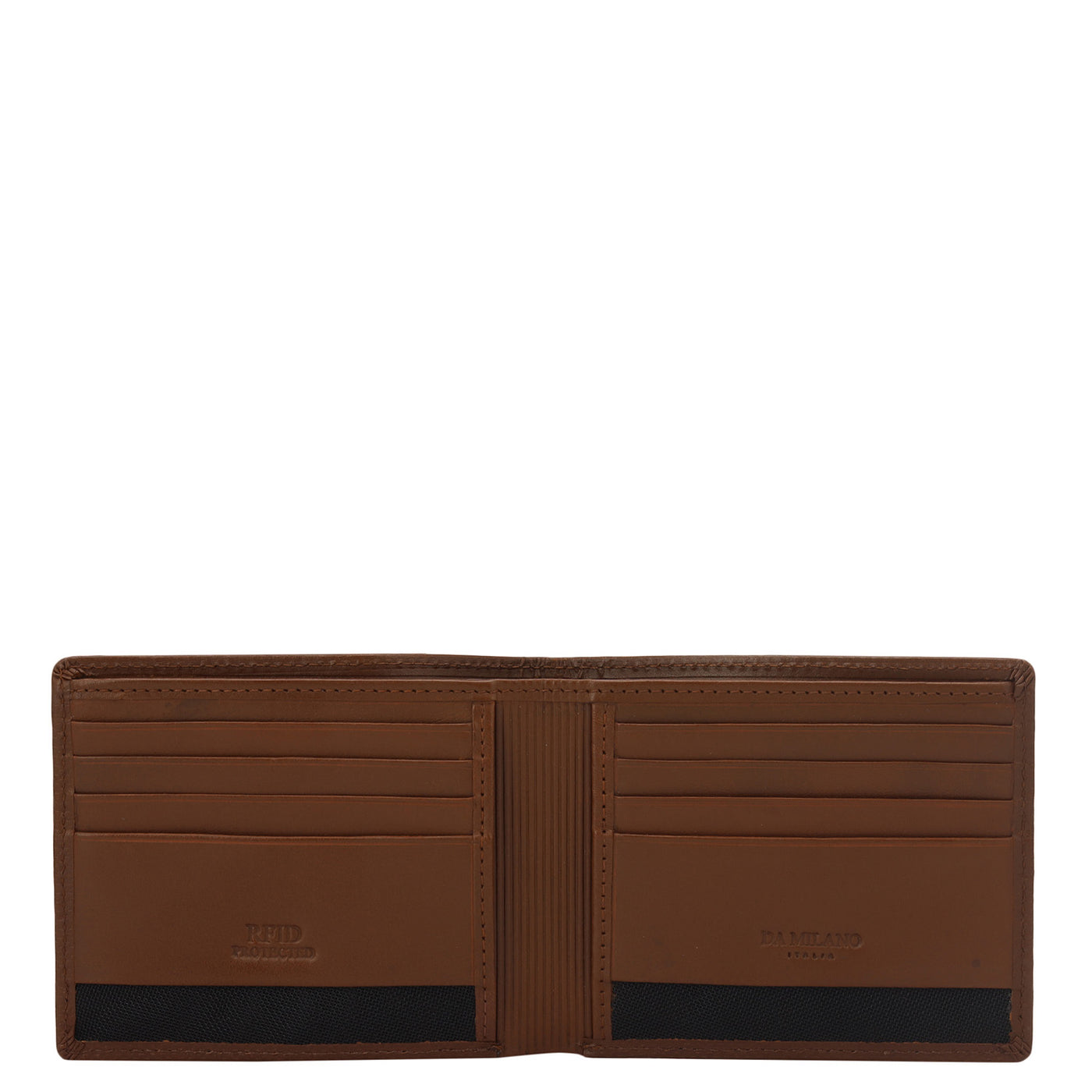 Cognac Fish Plain Leather Mens Wallet & Belt Gift Set