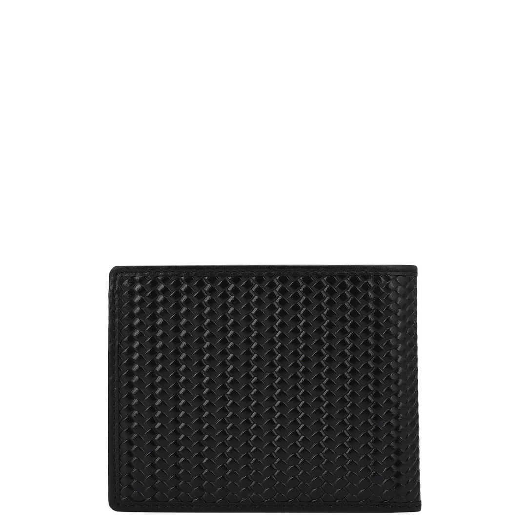 Mat Emboss Plain Leather Mens Wallet & Belt Gift Set - Black & Cognac