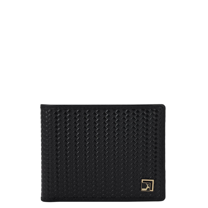 Mat Emboss Plain Leather Mens Wallet & Belt Gift Set - Black & Cognac