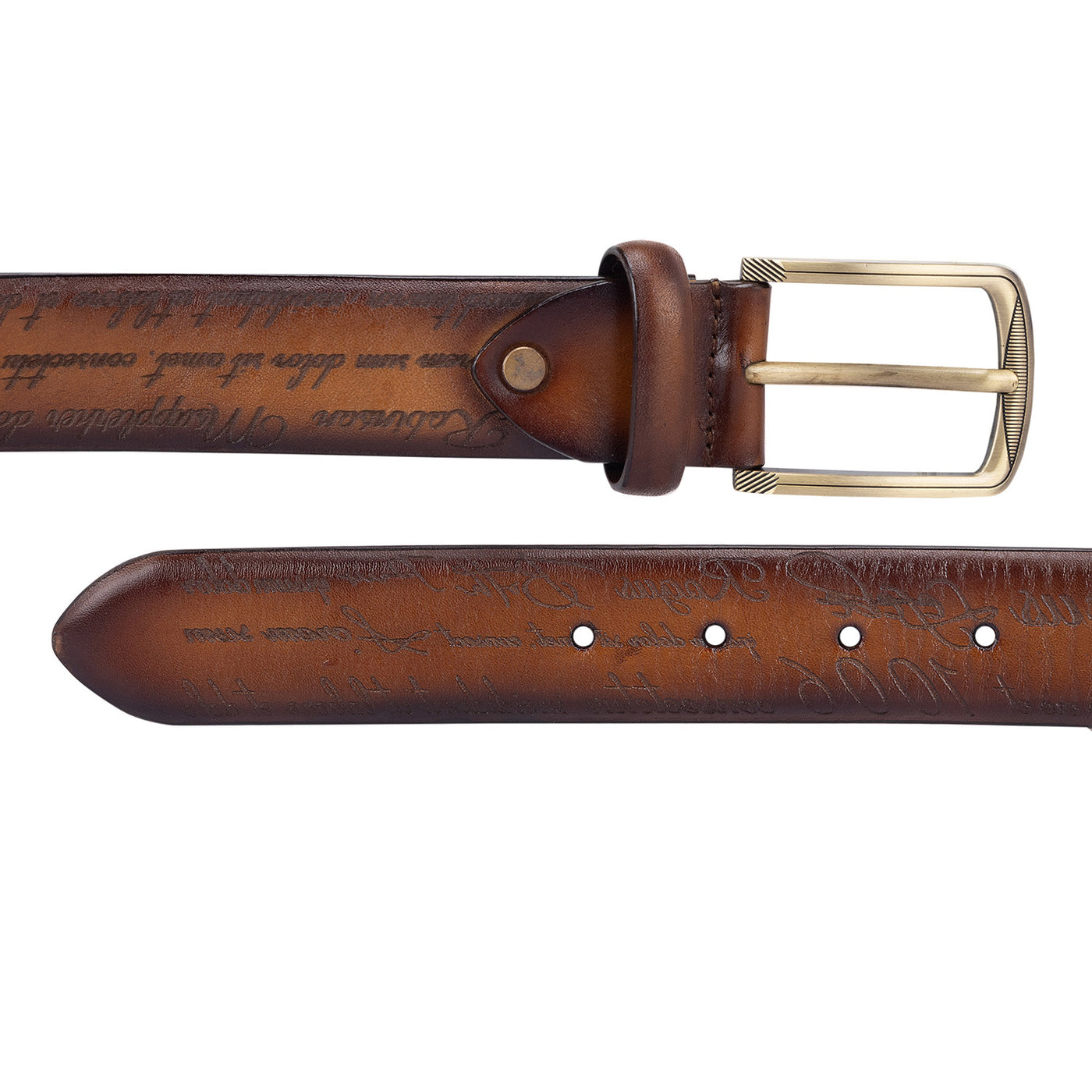Cognac Signato Leather Mens Wallet & Belt Gift Set