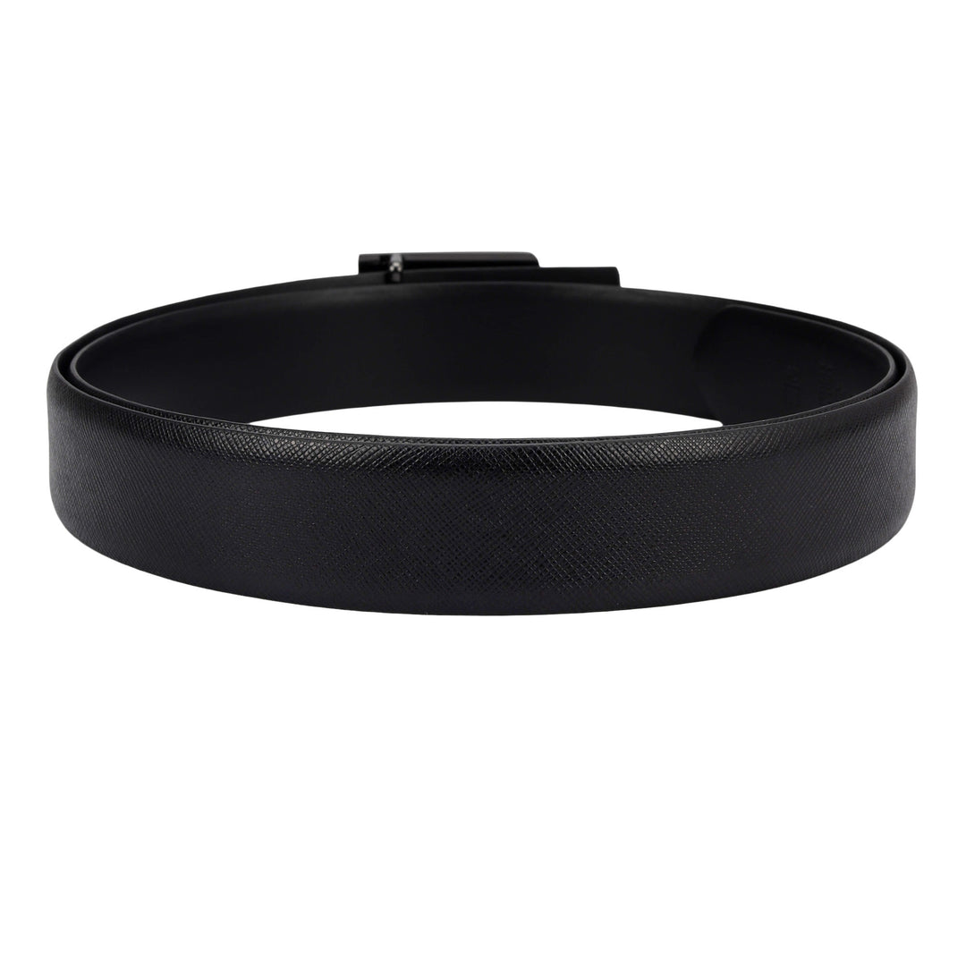 Black Saffiano Franzy Leather Mens Wallet & Belt Gift Set