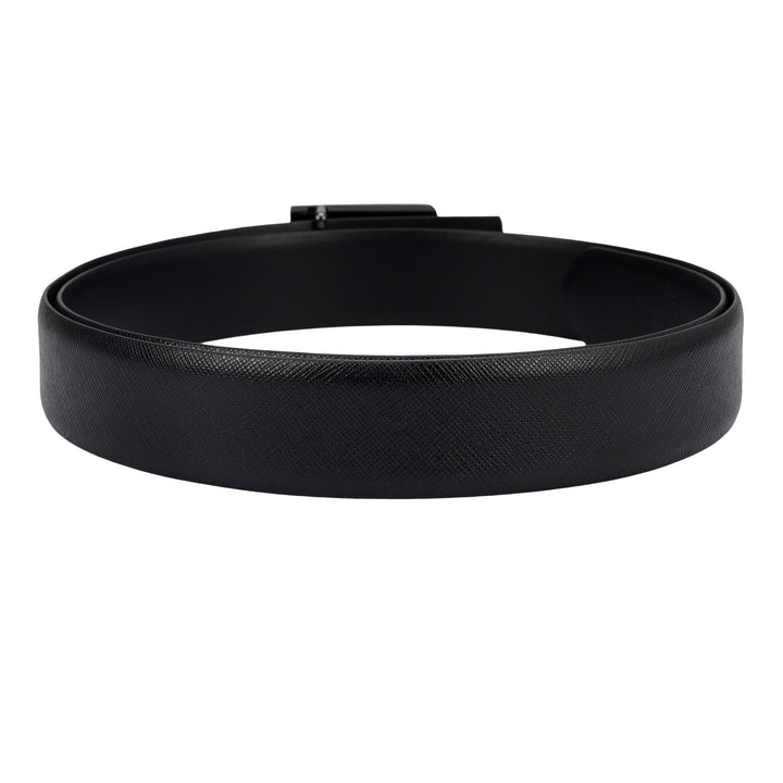 Black Saffiano Franzy Leather Mens Wallet & Belt Gift Set