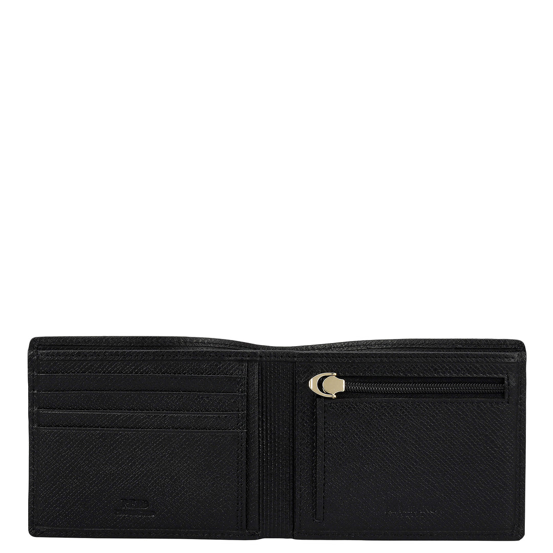 Black Saffiano Franzy Leather Mens Wallet & Belt Gift Set