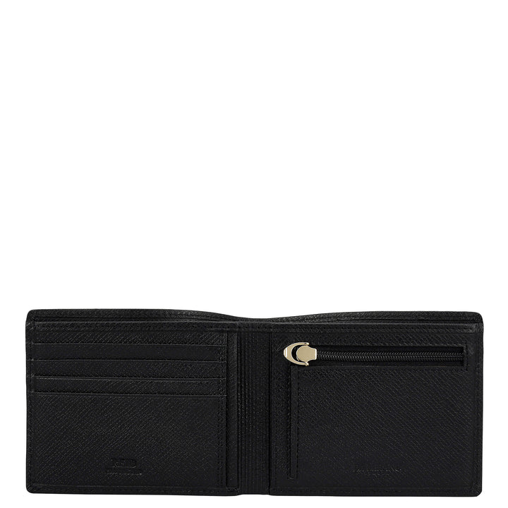Black Saffiano Franzy Leather Mens Wallet & Belt Gift Set