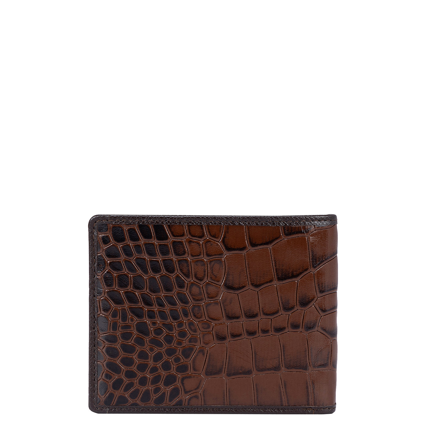 Brown Croco Leather Mens Wallet & Belt Gift Set