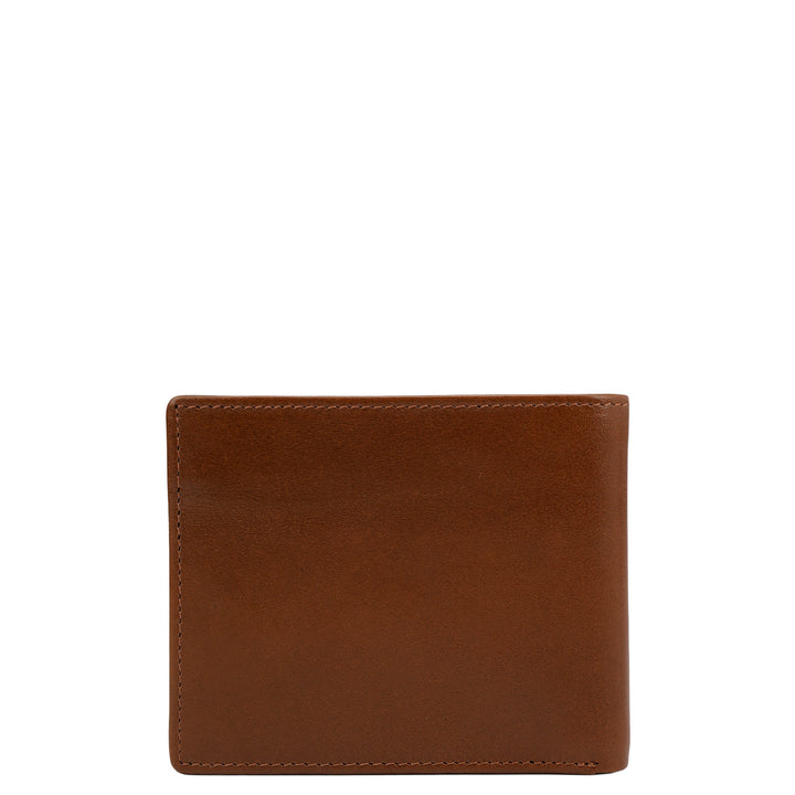 Cognac Plain Leather Mens Wallet & Belt Gift Set