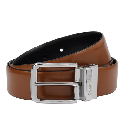Cognac Plain Leather Mens Wallet & Belt Gift Set