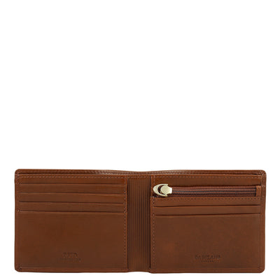 Cognac Plain Leather Mens Wallet & Belt Gift Set