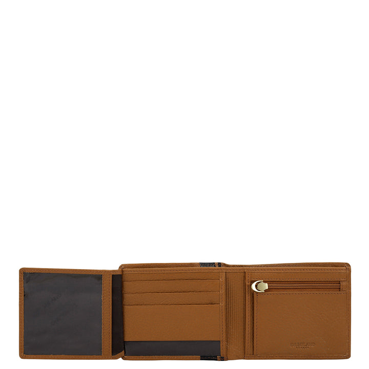 Cognac Wax Leather Mens Wallet & Belt Gift Set