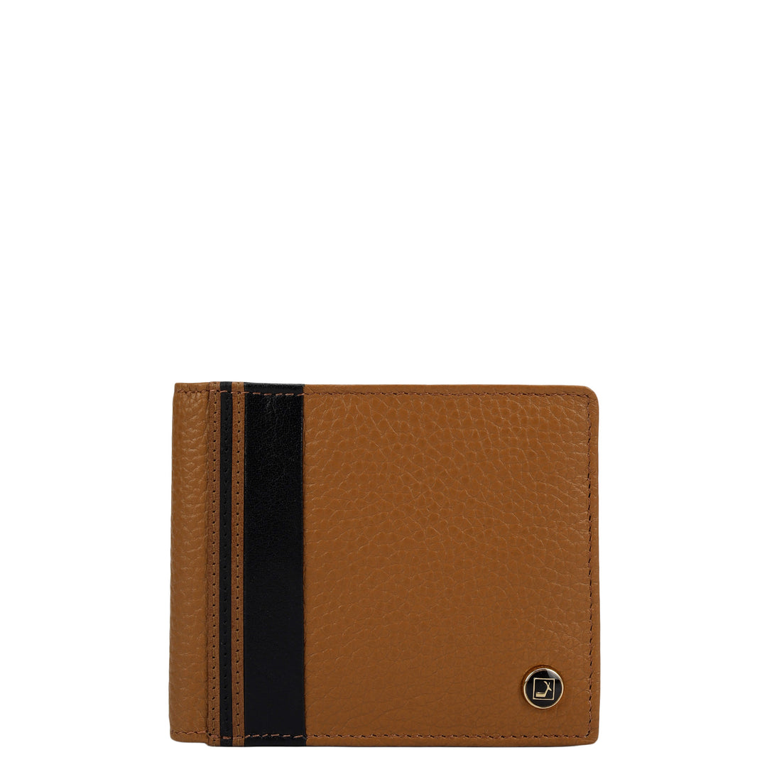Cognac Wax Leather Mens Wallet & Belt Gift Set