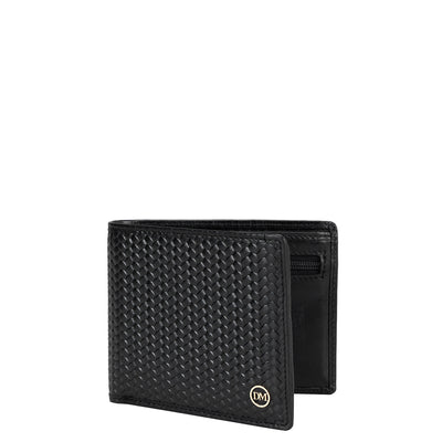 Black Mat Emboss Leather Mens Wallet & Belt Gift Set