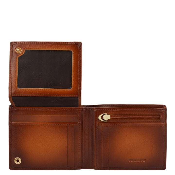 Cognac Plain Leather Mens Wallet & Belt Gift Set