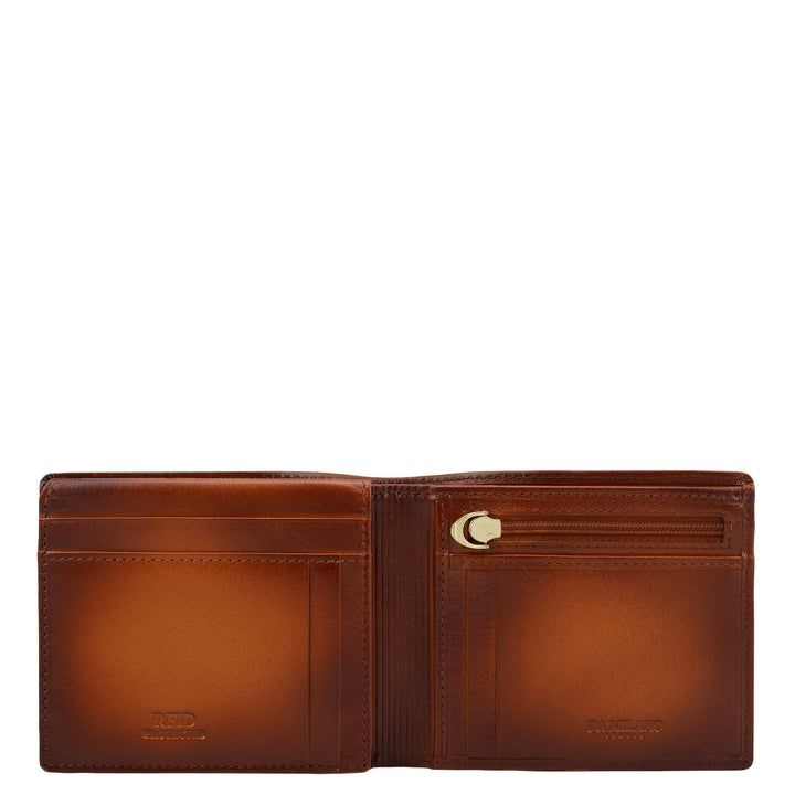 Cognac Plain Leather Mens Wallet & Belt Gift Set
