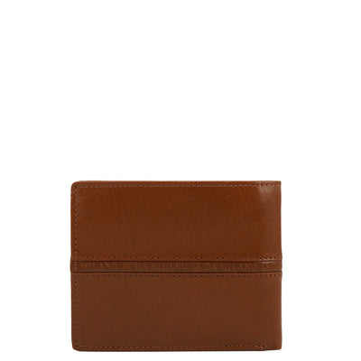 Cognac Plain Leather Mens Wallet & Belt Gift Set
