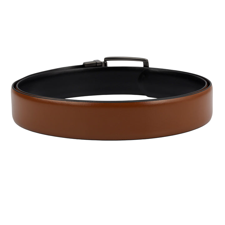 Cognac Plain Leather Mens Wallet & Belt Gift Set