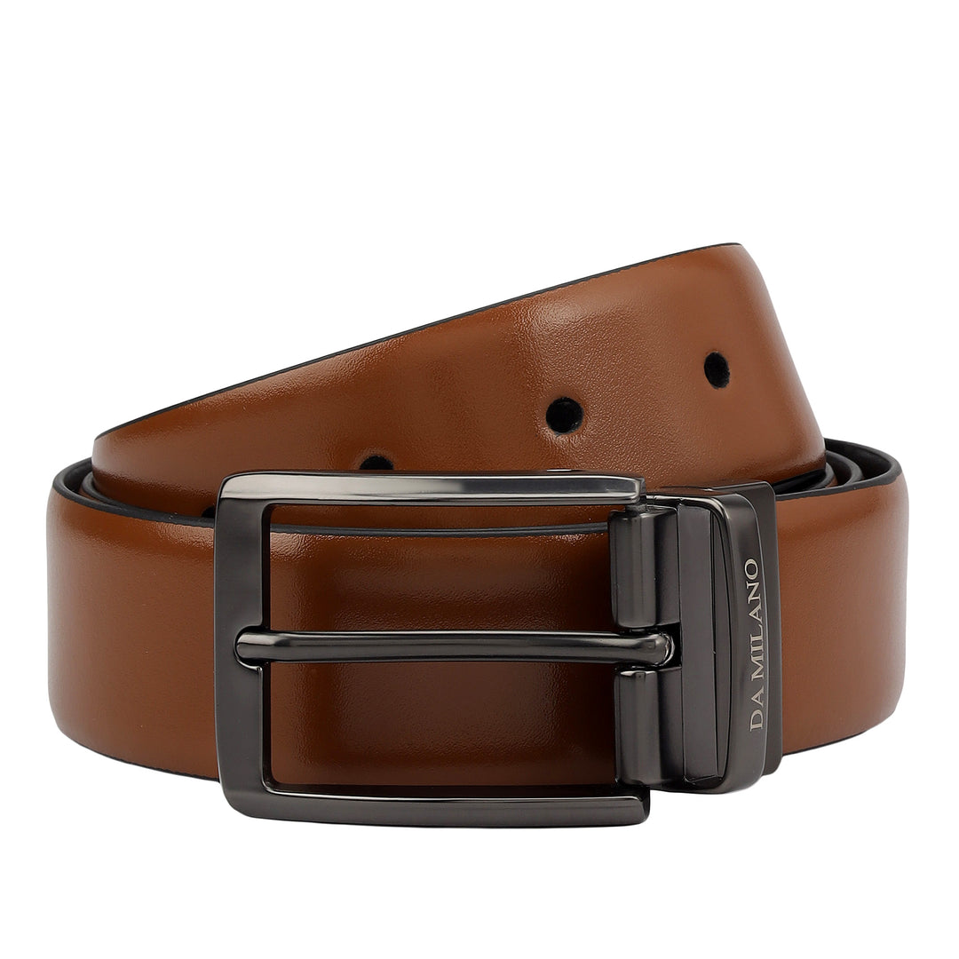 Cognac Plain Leather Mens Wallet & Belt Gift Set