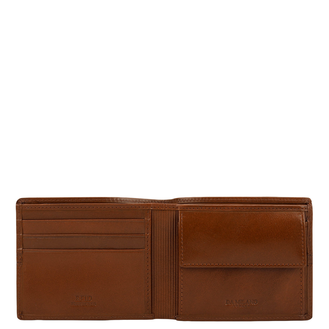 Cognac Plain Leather Mens Wallet & Belt Gift Set