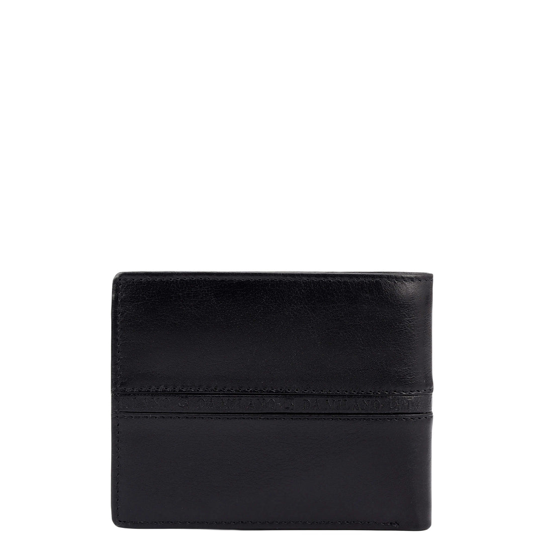 Black Plain Leather Mens Wallet & Belt Gift Set