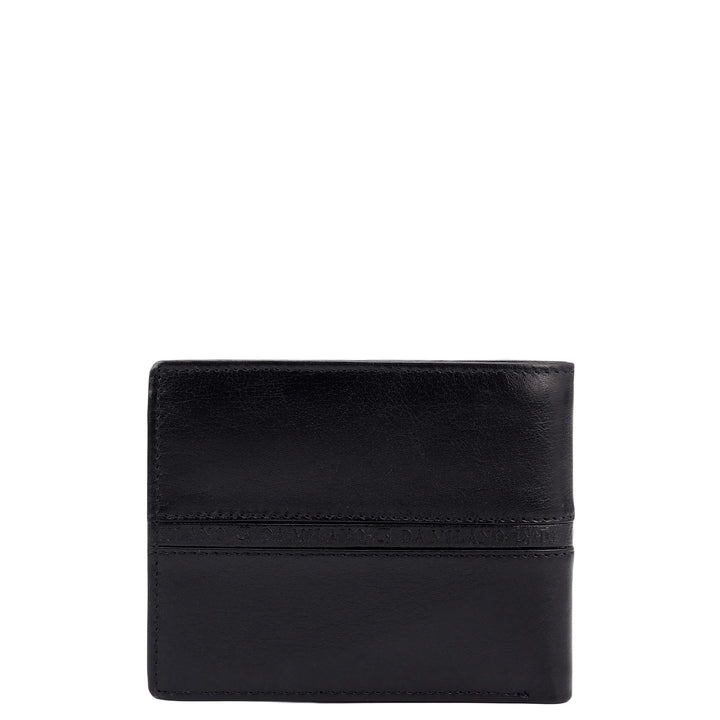 Black Plain Leather Mens Wallet & Belt Gift Set