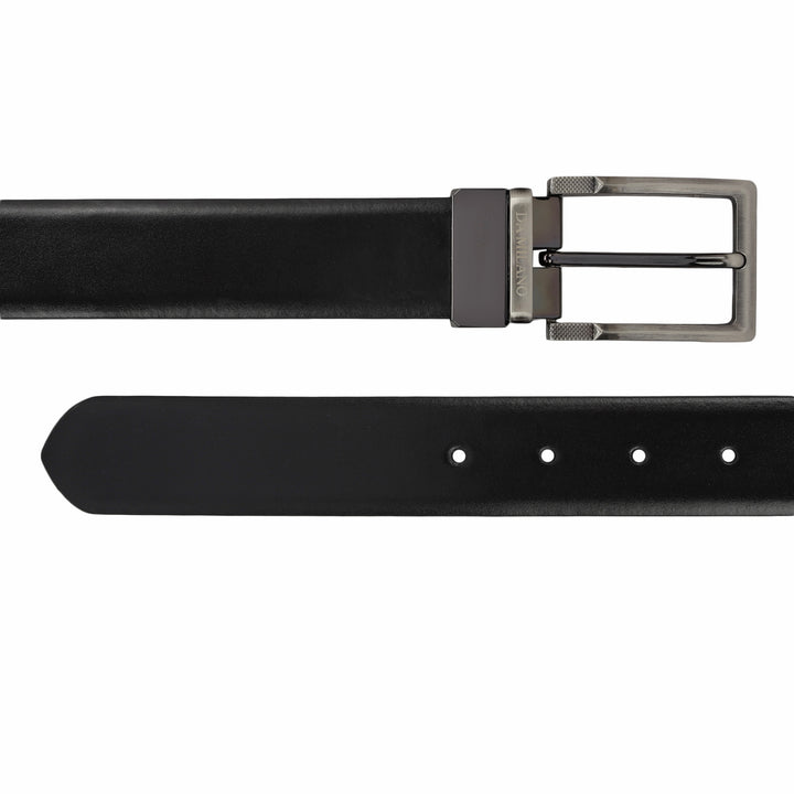 Black Plain Leather Mens Wallet & Belt Gift Set