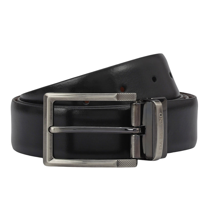 Black Plain Leather Mens Wallet & Belt Gift Set