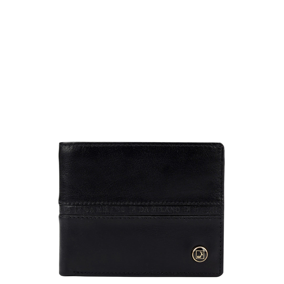Black Plain Leather Mens Wallet & Belt Gift Set