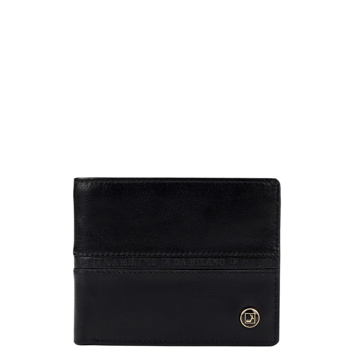 Black Plain Leather Mens Wallet & Belt Gift Set