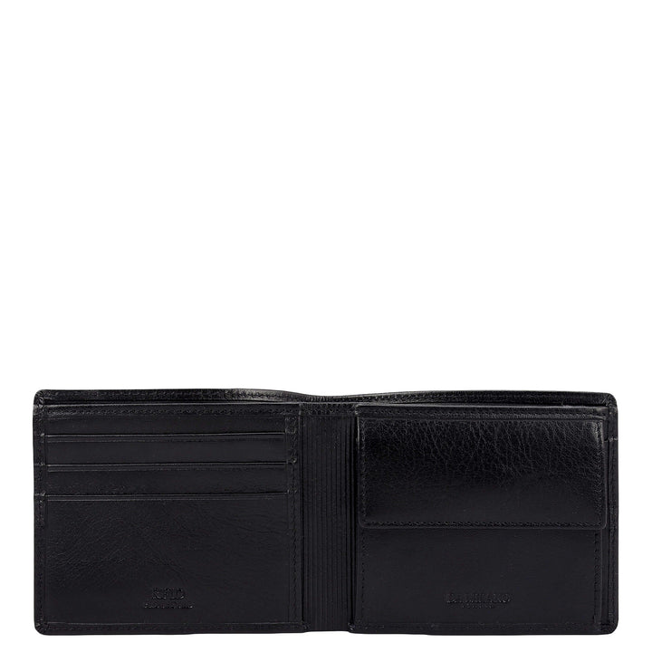 Black Plain Leather Mens Wallet & Belt Gift Set