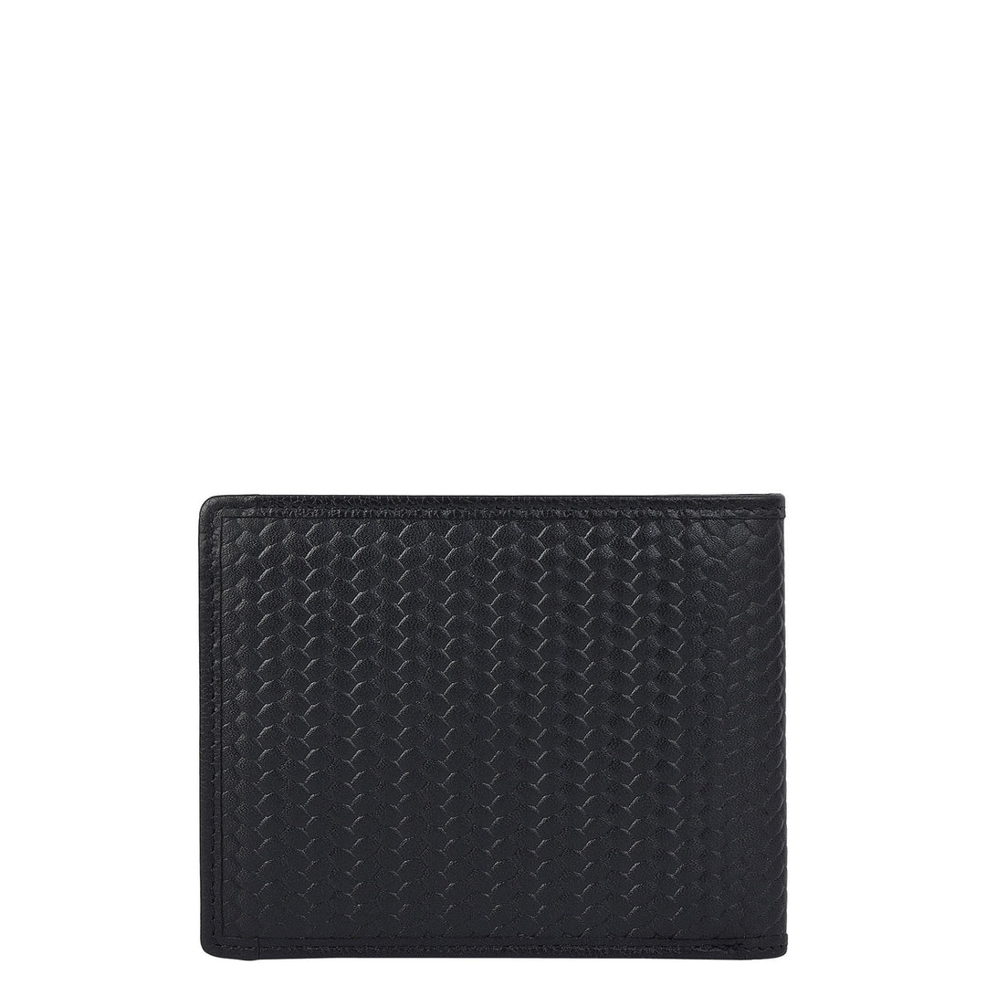 Black & Brown Mat Emboss Plain Leather Mens Wallet & Belt Gift Set