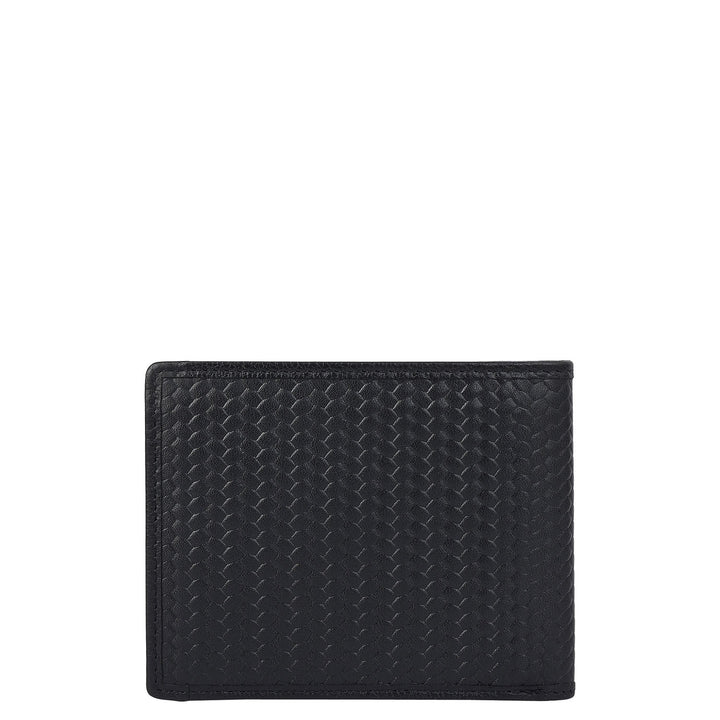 Black & Brown Mat Emboss Plain Leather Mens Wallet & Belt Gift Set