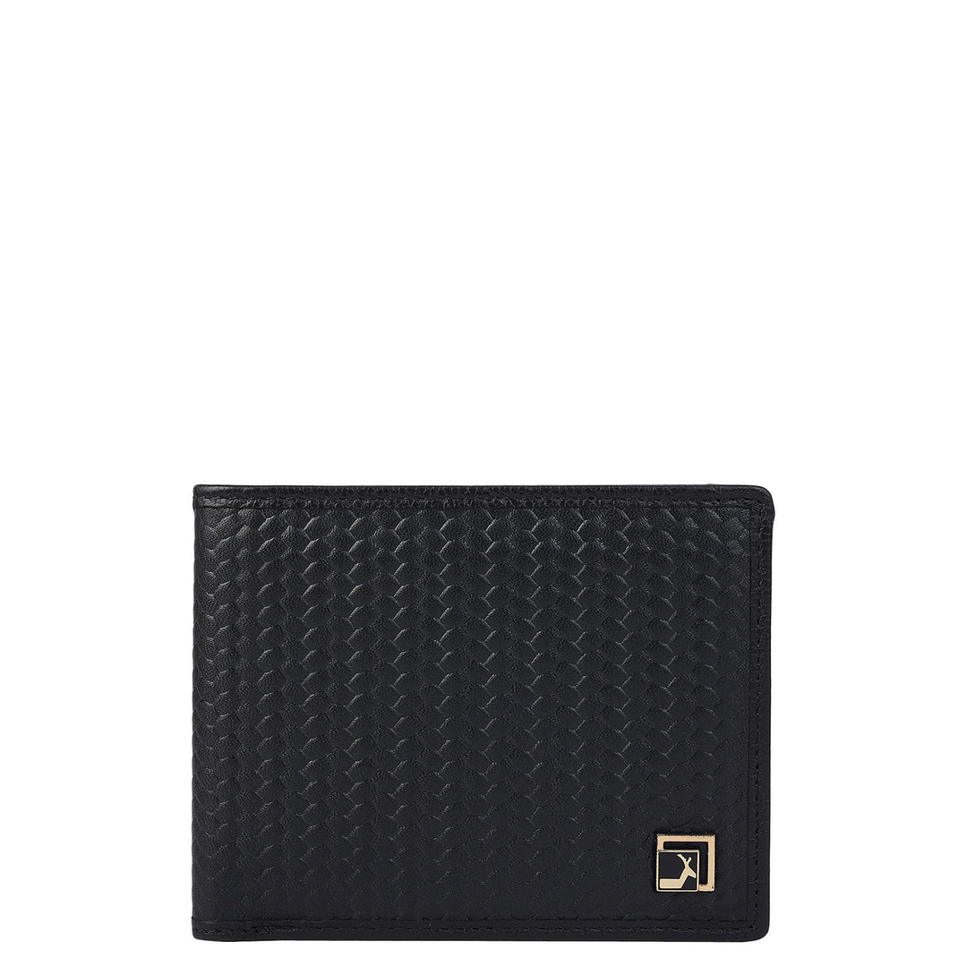 Black & Brown Mat Emboss Plain Leather Mens Wallet & Belt Gift Set