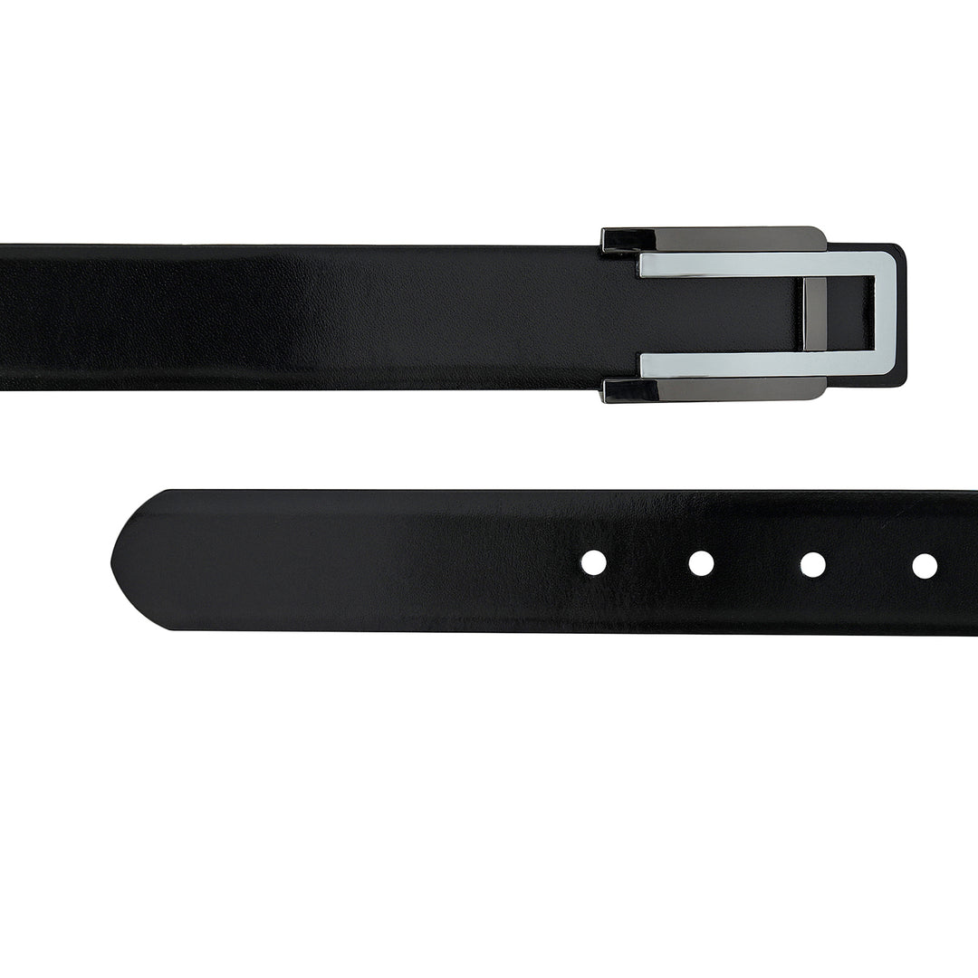Black Wax Plain Leather Mens Wallet & Belt Gift Set