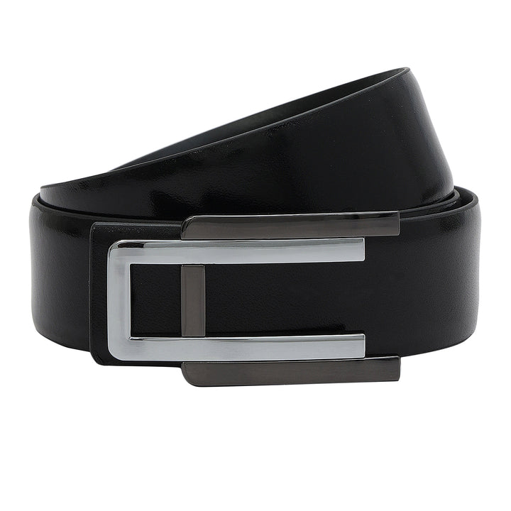 Black Wax Plain Leather Mens Wallet & Belt Gift Set