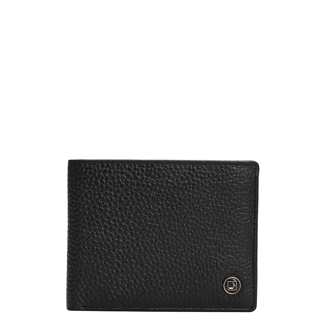 Black Wax Plain Leather Mens Wallet & Belt Gift Set