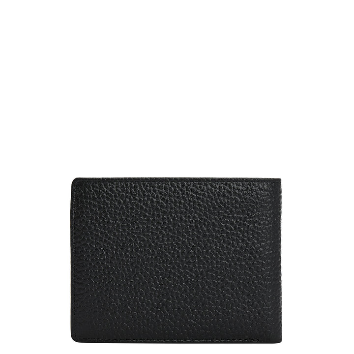 Black Wax Plain Leather Mens Wallet & Belt Gift Set
