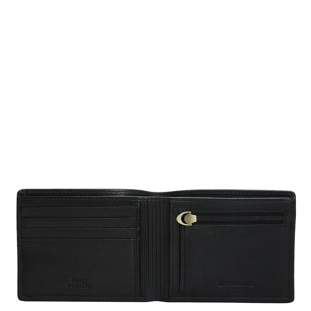 Black & Cognac Plain Leather Mens Wallet & Belt Gift Set