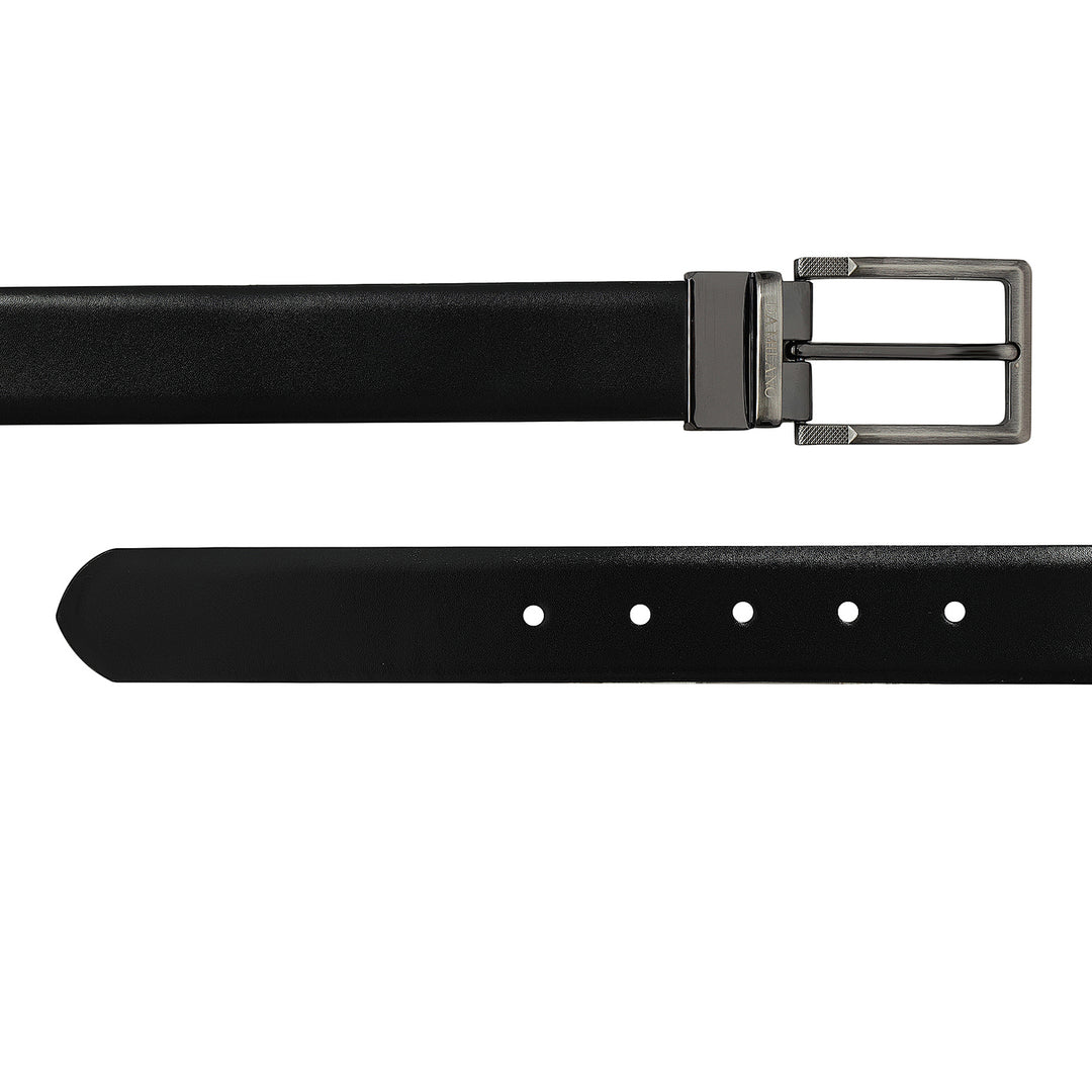 Black & Cognac Plain Leather Mens Wallet & Belt Gift Set