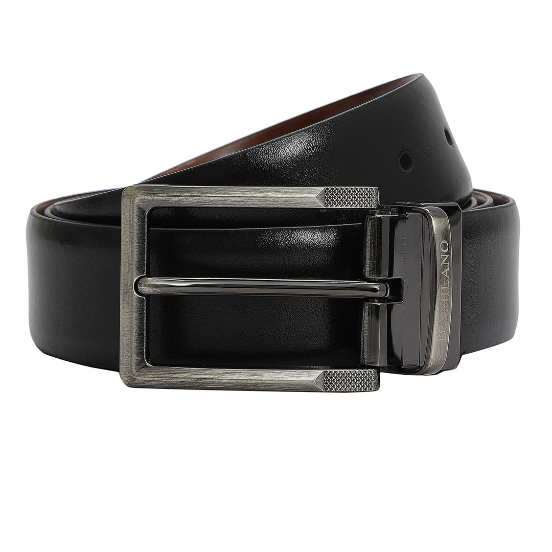 Black & Cognac Plain Leather Mens Wallet & Belt Gift Set