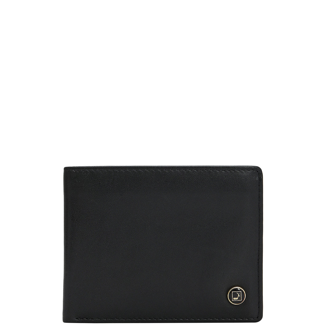 Black & Cognac Plain Leather Mens Wallet & Belt Gift Set