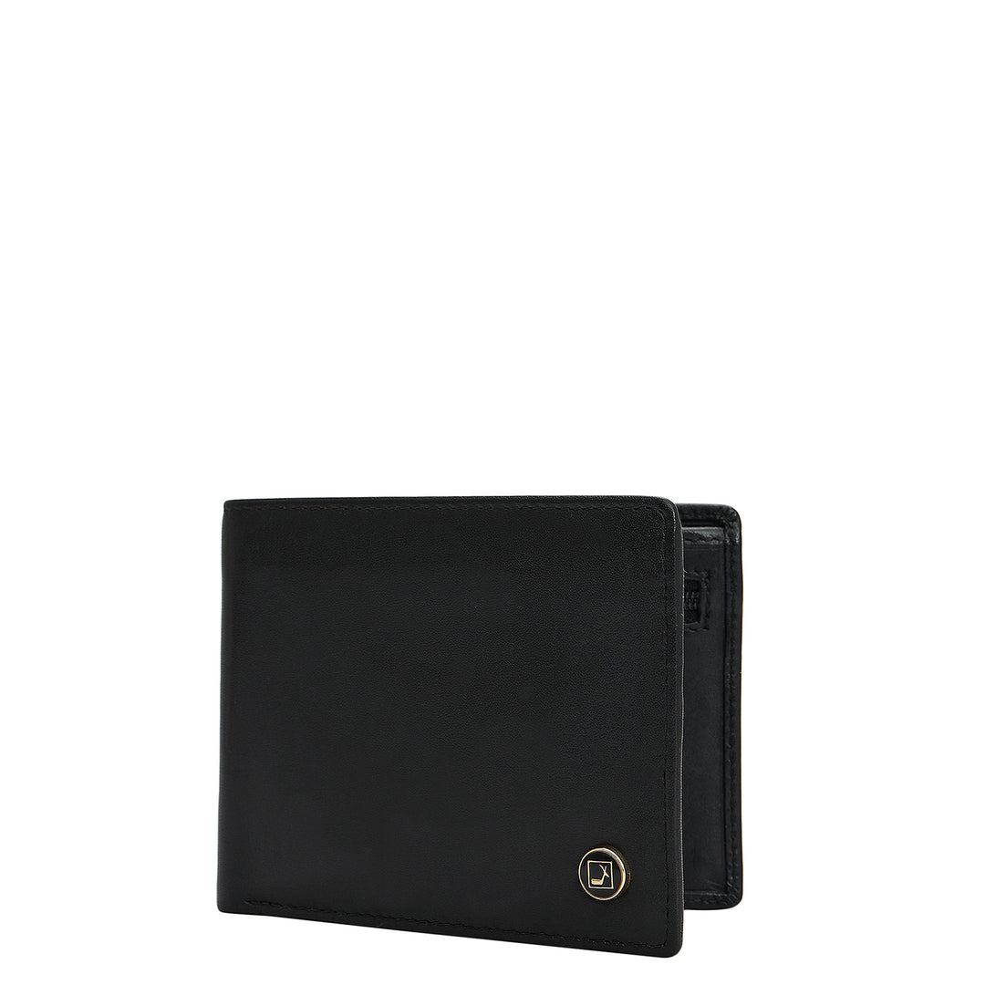 Black & Cognac Plain Leather Mens Wallet & Belt Gift Set